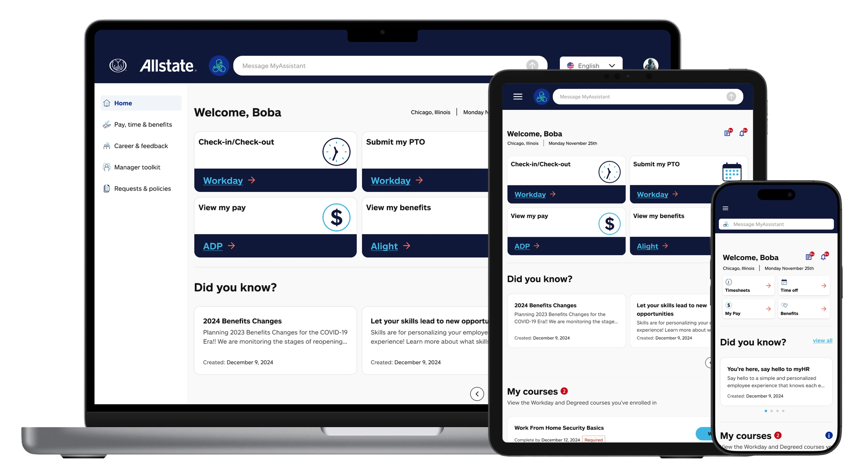 Allstate HR portal design overview